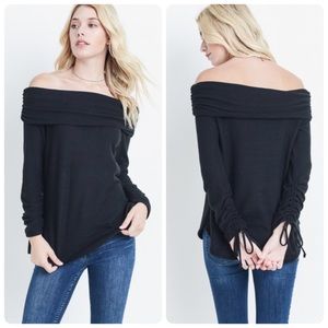 Black Off-the-Shoulder Sweater